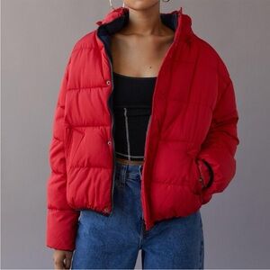 Urban Outfitter Women's Red Puffer Jacket